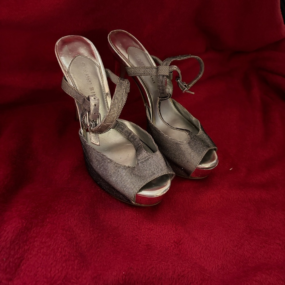 Gianni Bini Sparkling Silver Heels